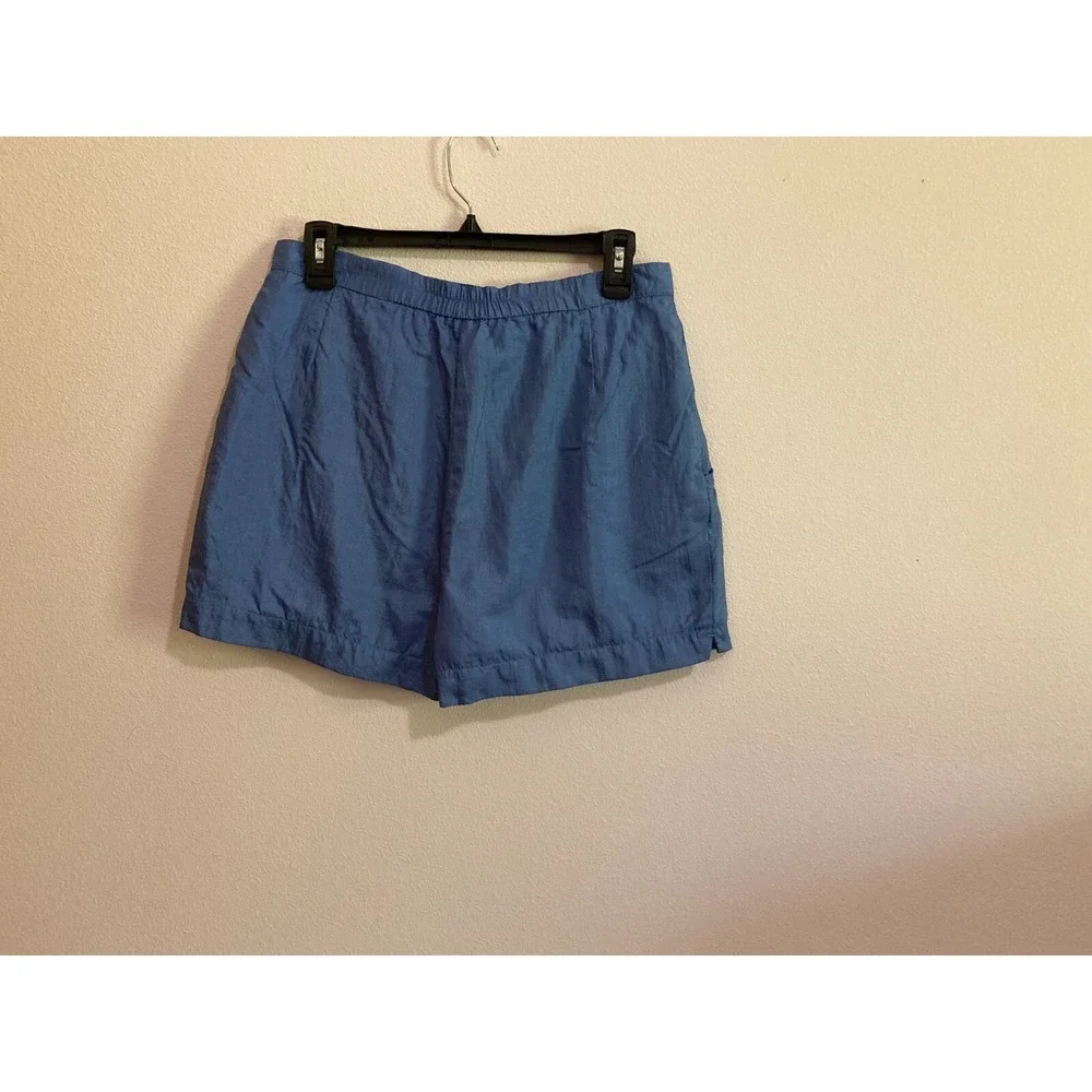 Vintage Le Coq Sportif Blue Nylon‎ Shorts Size 10 Women with Pockets